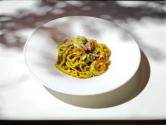 Linguine with Shrimp and Basil Sauce