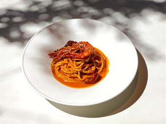 Linguini Pasta with Sea Urchin & Tiger Prawns